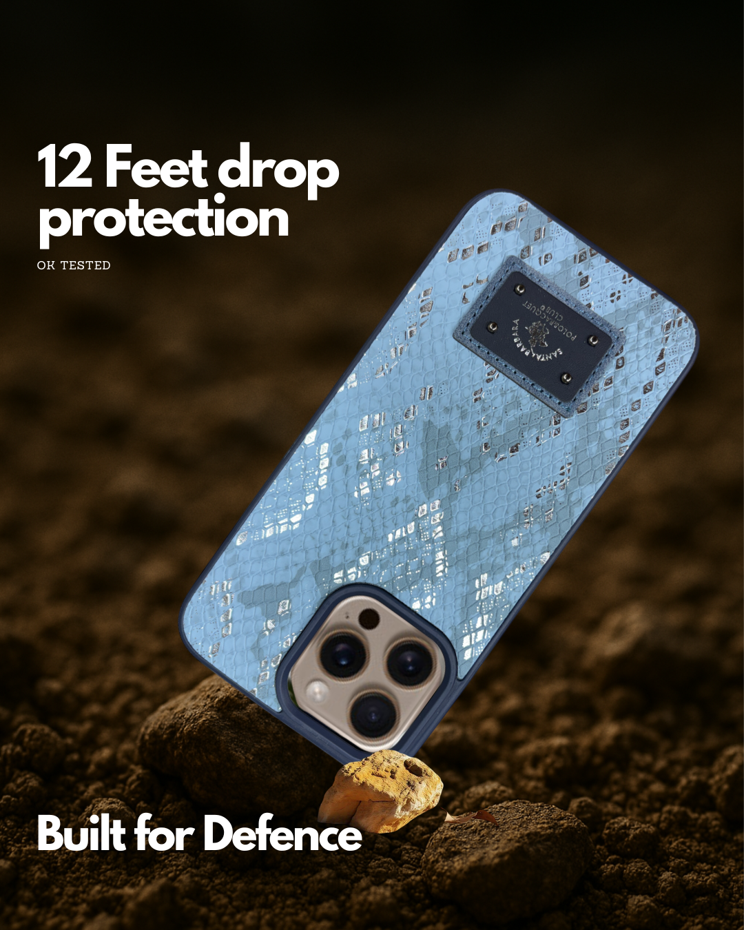 SB Metal Embossed Leather Case for iPhone