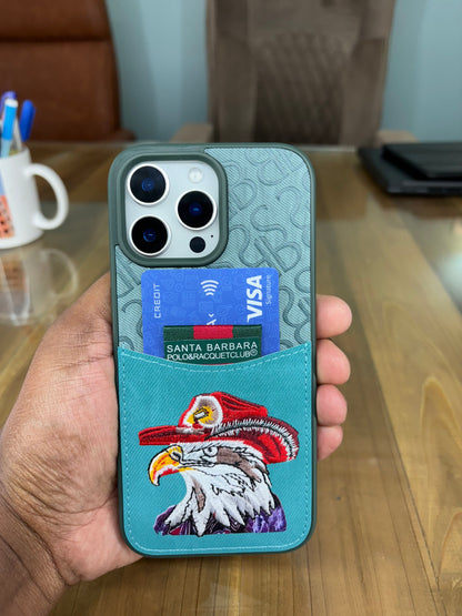 SB Eagle Embroidered Leather Case