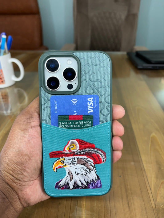 SB Eagle Embroidered Leather Case