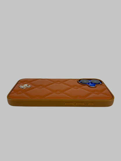 Motorsports Metal Embossed Leather Case