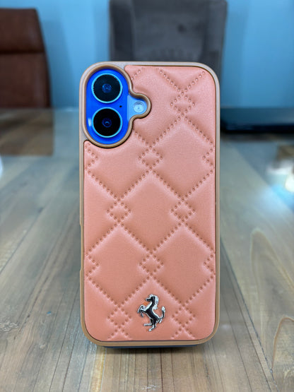 Motorsports Metal Embossed Leather Case