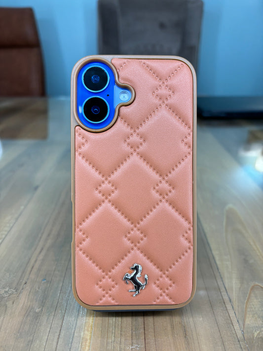 Motorsports Metal Embossed Leather Case