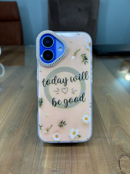 Crystal Studded Exquisite Clear with Design Aesthetic Women Teen Girls Case for Girls