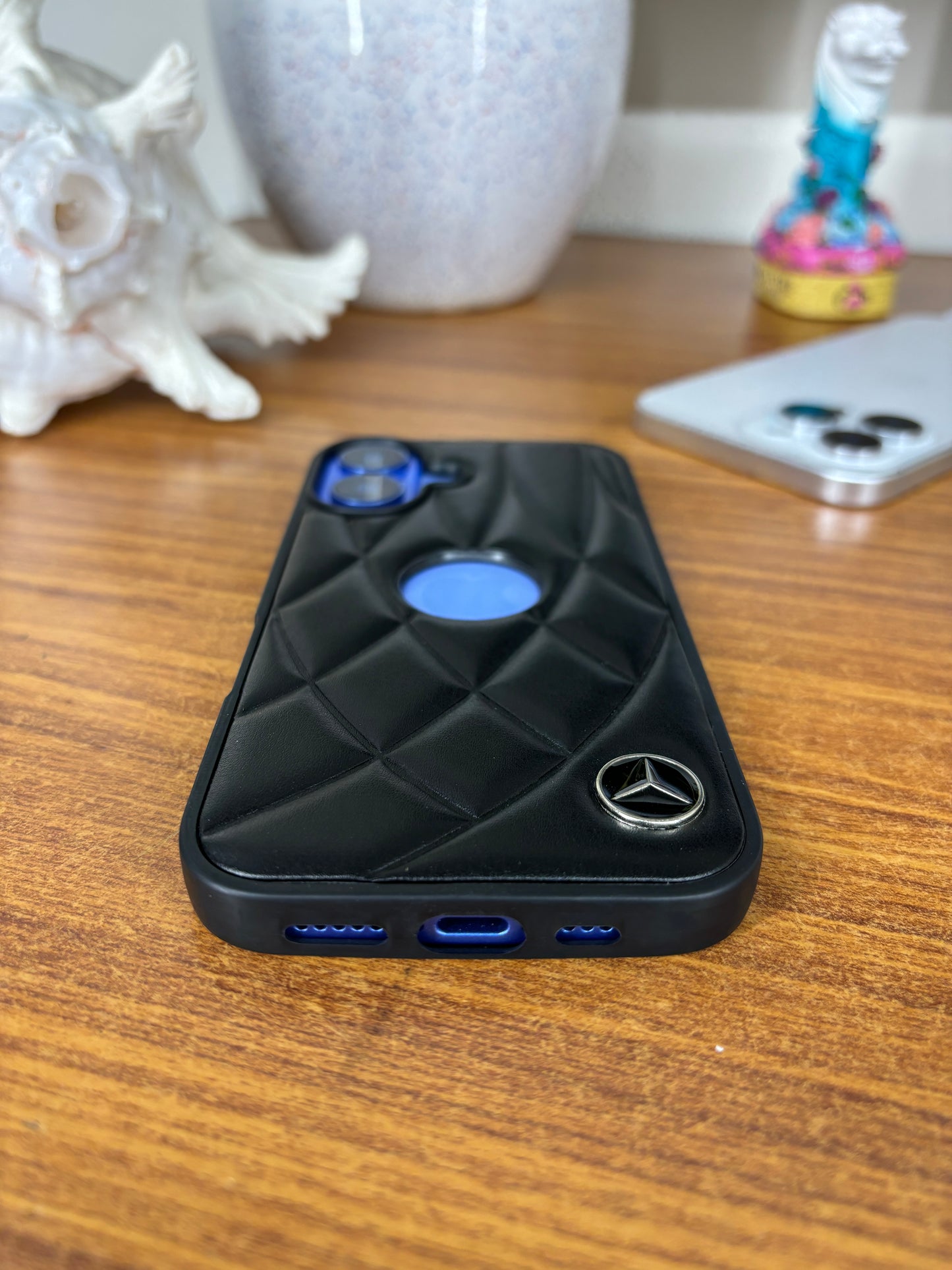 Motorsports Metal Embossed Leather Case