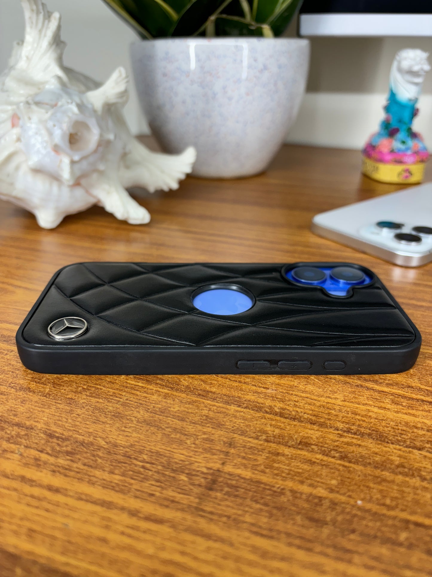 Motorsports Metal Embossed Leather Case