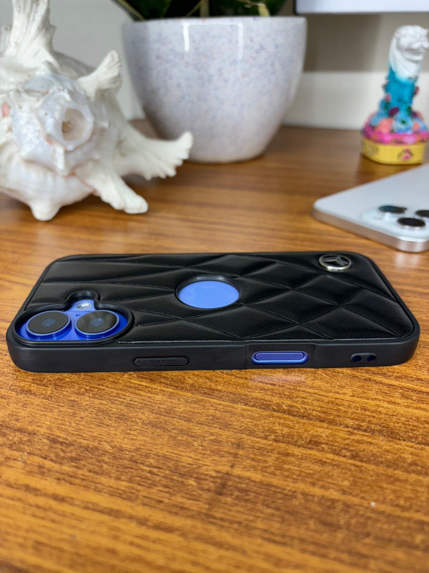 Motorsports Metal Embossed Leather Case