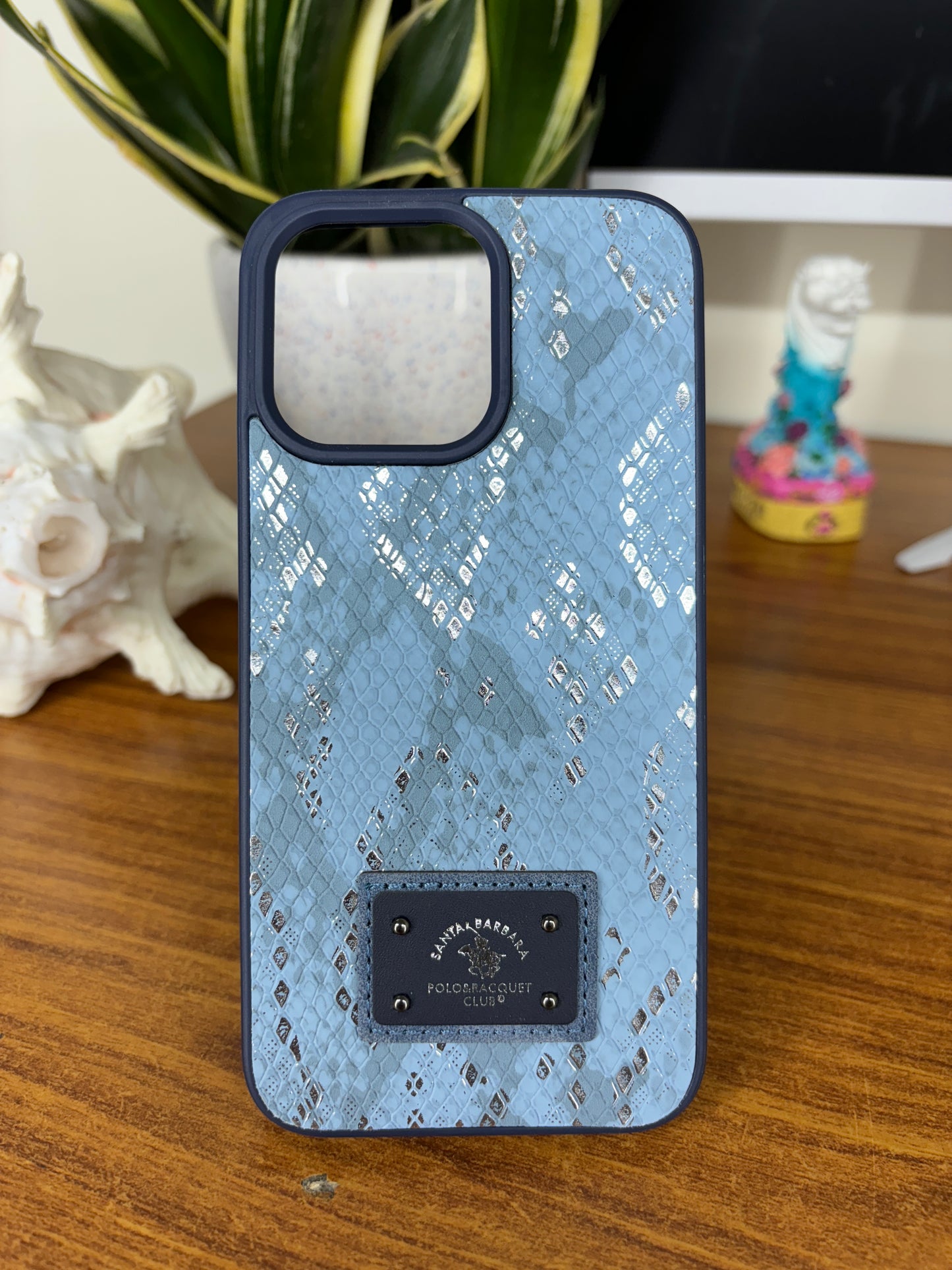 SB Metal Embossed Leather Case for iPhone