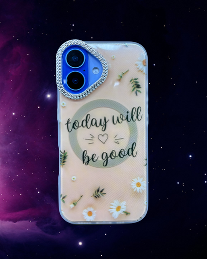 Crystal Studded Exquisite Clear with Design Aesthetic Women Teen Girls Case for Girls