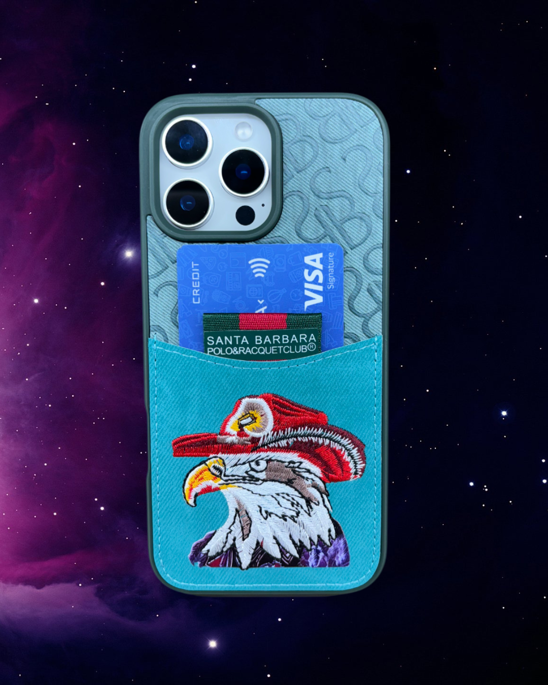 SB Eagle Embroidered Leather Case